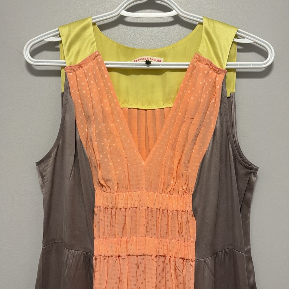 Rebecca Taylor Size 6 Side Zipper 💯 Silk Gorgeous Designer Dress - Picture 5 of 9